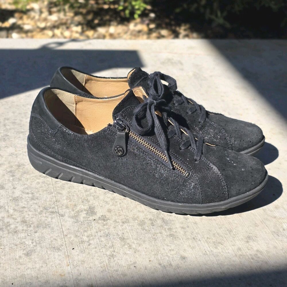 Hartjes - XS Casual 2 Black Nubuck Print w/ Zip UK 7.5, US 10 Womens Comfort